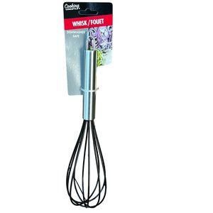 Stainless Steel & Black Wire Whisk for Kitchen NEW